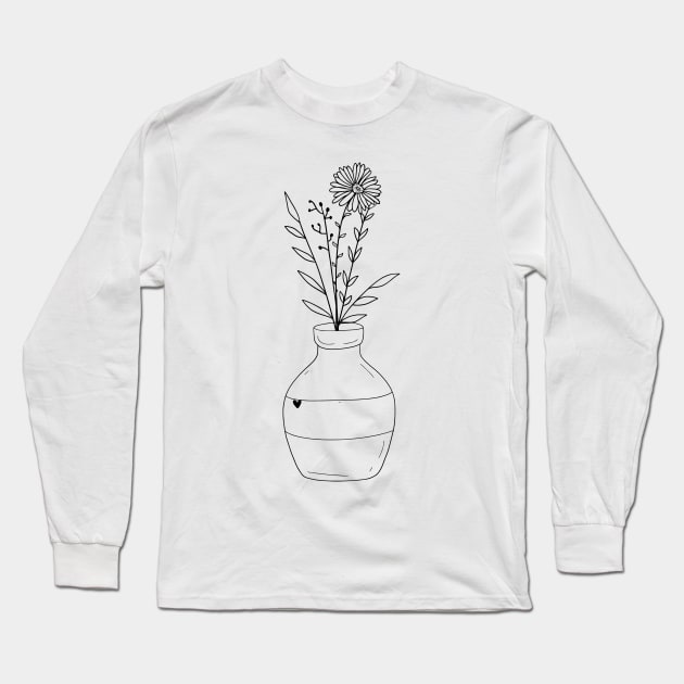 Wildflowers in Jar Long Sleeve T-Shirt by Designs by Katie Leigh